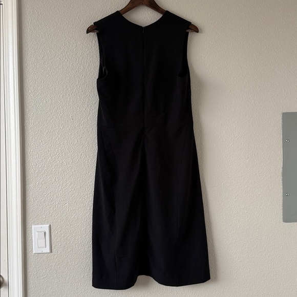 MM Lafleur Annie Black Sleeveless Vneck Shift Office Preppy Midi Dress 12 - Picture 10 of 13